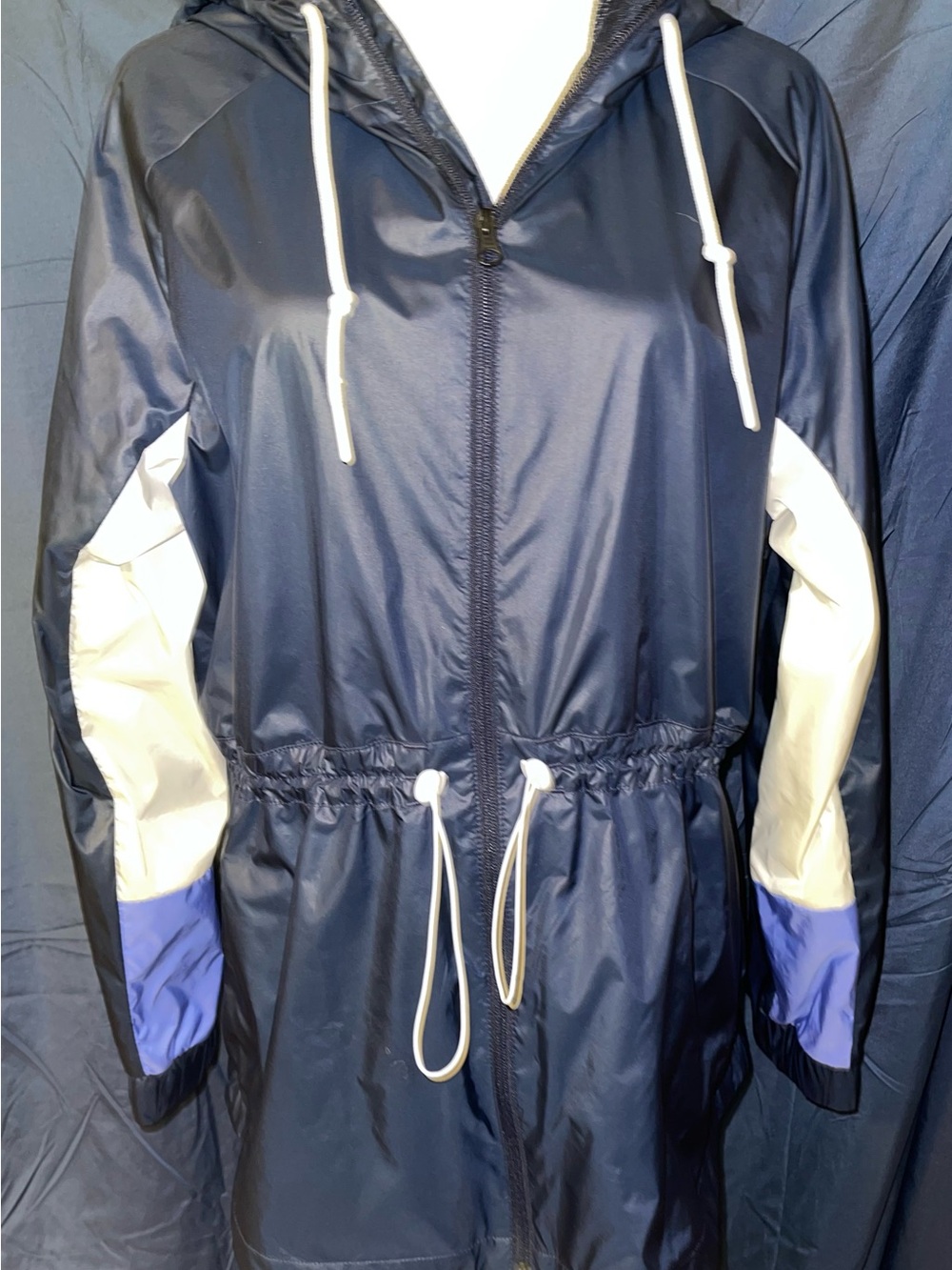 adidas Navy Blue White Windbreaker Jacket with Purple Accents
